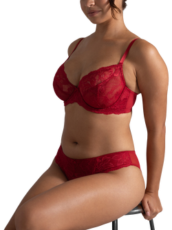 Dorina Perfect Lace Lace Plunge Bra, Red, Red