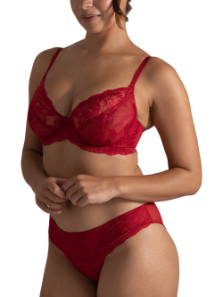 Dorina Perfect Lace Lace Plunge Bra, Red - view 2, Red