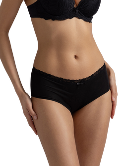Dorina Essential Microfibre High Waist Midi Knickers, Pack of 3, Black, Black