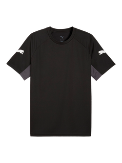 PUMA LIGA Jersey Short Sleeve Crew Neck Top, Black/White/Gray