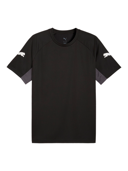 PUMA LIGA Jersey Short Sleeve Crew Neck Top, Black/White/Gray