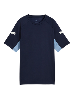 PUMA Kids' Liga Short Sleeve Jersey T-Shirt, Navy/White/Zen Blue