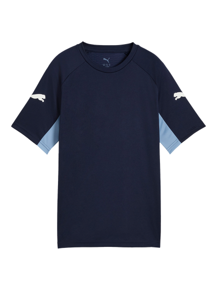 PUMA Kids' Liga Short Sleeve Jersey T-Shirt, Navy/White/Zen Blue
