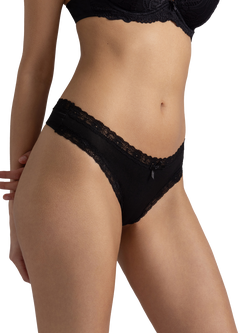 Dorina Essential Microfibre Thong, Pack of 3, Black, Black