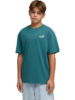 PUMA Kids' Essential No.1 Logo Relaxed Fit T-Shirt, Green Teal