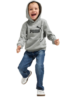 PUMA Kids' No. 1 Logo Pullover Hoodie, Mid Grey