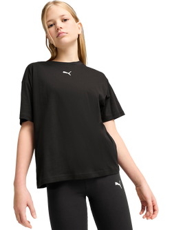 PUMA Kids' Youth Short Sleeve Boxy T-Shirt, Black Black