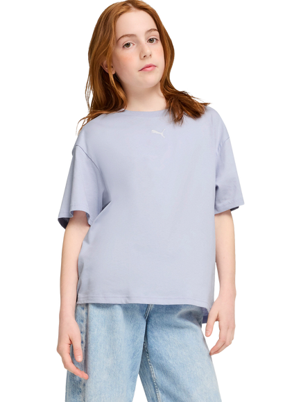 PUMA Kids' Youth Short Sleeve Boxy T-Shirt, Blue Light