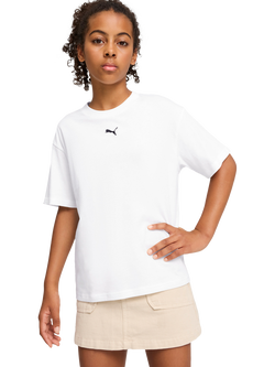 PUMA Kids' Youth Short Sleeve Boxy T-Shirt, White White