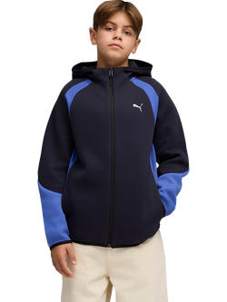 PUMA Kids' Evostripe Zip Through Hoodie, New Navy