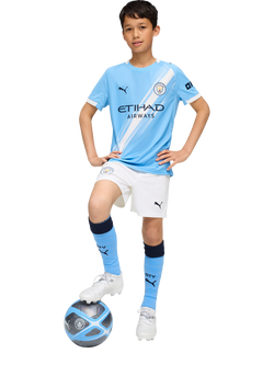 PUMA Kids' City 25/26 Football Shorts - view 2, White/Light Blue