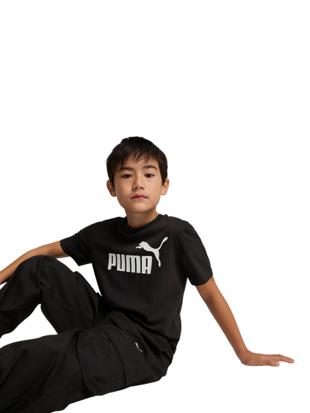 PUMA Kids' Youth Short Sleeve Logo T-Shirt, Black