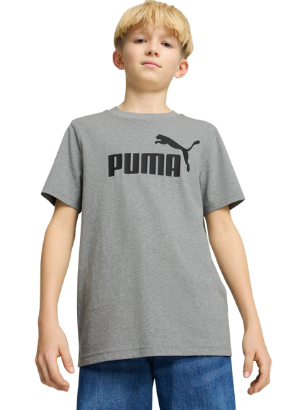 PUMA Kids' Youth Short Sleeve Logo T-Shirt, Grey Mid