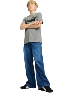 PUMA Kids' Youth Short Sleeve Logo T-Shirt - view 2, Grey Mid