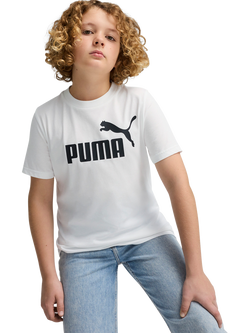 PUMA Kids' Youth Short Sleeve Logo T-Shirt, White