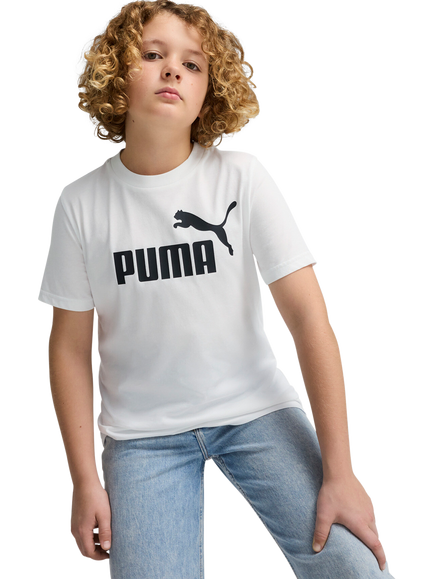 PUMA Kids' Youth Short Sleeve Logo T-Shirt, White