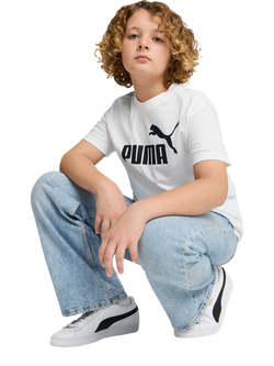 PUMA Kids' Youth Short Sleeve Logo T-Shirt - view 2, White