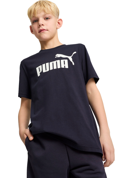PUMA Kids' Youth Short Sleeve Logo T-Shirt, Blue Navy