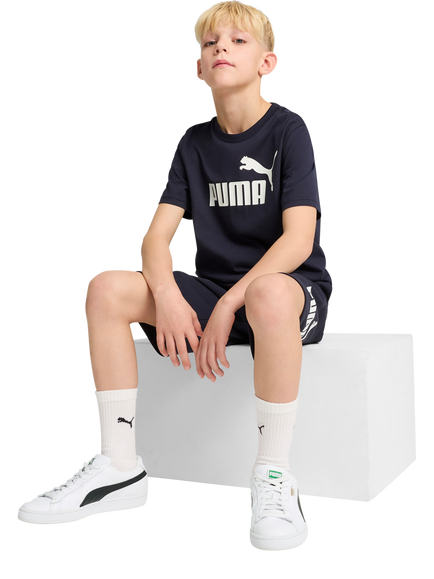 PUMA Kids' Youth Short Sleeve Logo T-Shirt - view 2, Blue Navy