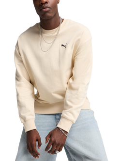 PUMA Wardrobe Crew Neck Cotton Sweatshirt, Alpine Snow