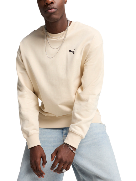 PUMA Wardrobe Crew Neck Cotton Sweatshirt, Alpine Snow