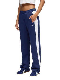 PUMA T7 Always On Straight Track Pants, Puma Black, Blue Jewel