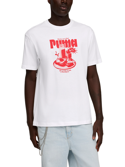 PUMA Breakfast Graphic T-Shirt, Puma White