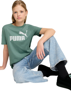 PUMA Kids' Logo T-Shirt - view 2, Mid Green