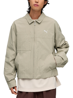 PUMA Relaxed Fit Chore Jacket, Pebble Gray
