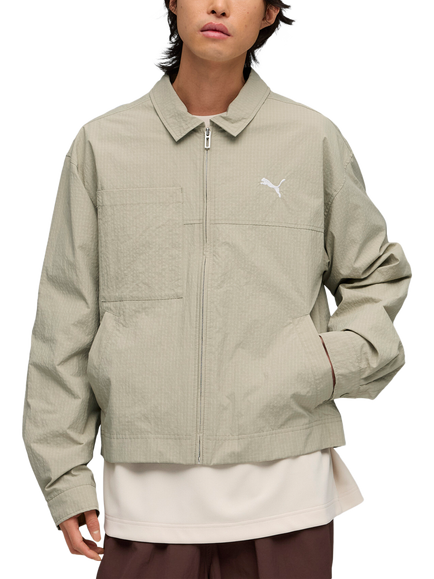 PUMA Relaxed Fit Chore Jacket, Pebble Gray