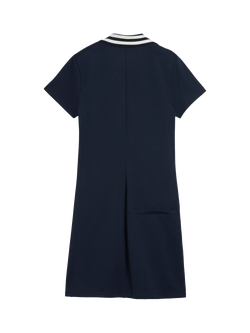 PUMA Pique Short Sleeve Golf Dress, Deep Navy/Warm White - view 2, Deep Navy/Warm White
