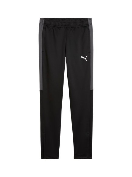 PUMA Kids' Mesh Panel Training Trousers, Black/White/Gray