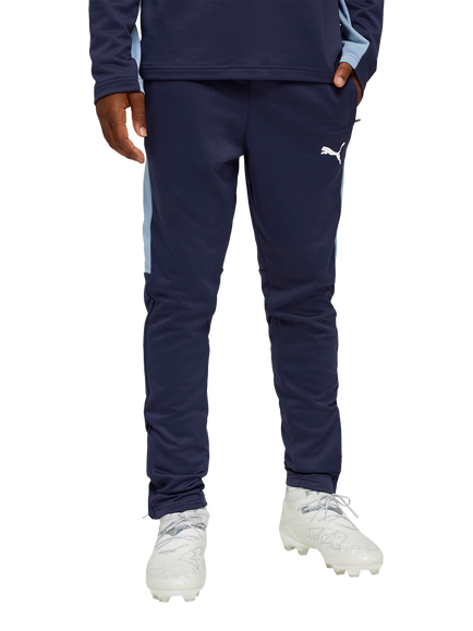 PUMA Kids' Mesh Panel Training Trousers, Navy/White/Zen Blue