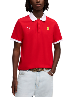 PUMA Scuderia Ferrari Pique Polo Shirt, Rosso Corsa