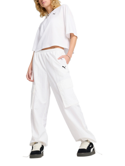 PUMA Wardrobe Essentials Logo Oversized Cropped T-Shirt - view 2, White White