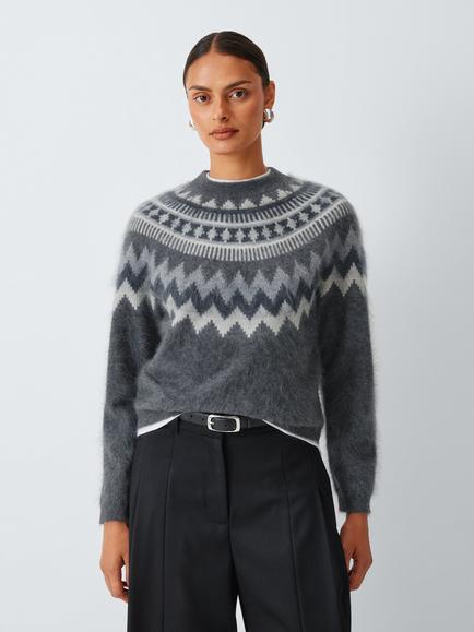 John Lewis Pure Cashmere Fair Isle Jumper, Fair Isle, Fairisle