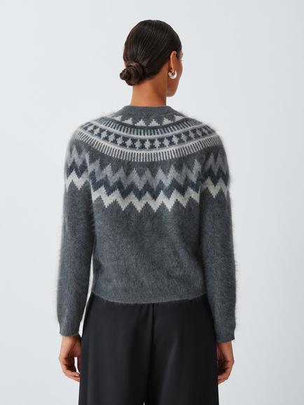 John Lewis Pure Cashmere Fair Isle Jumper, Fair Isle - view 2, Fairisle