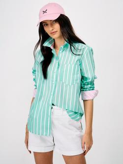 Crew Clothing Striped Cotton Poplin Shirt, Blue Multi, Blue Multi