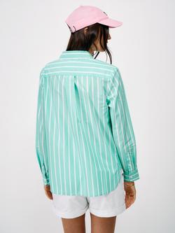 Crew Clothing Striped Cotton Poplin Shirt, Blue Multi - view 2, Blue Multi