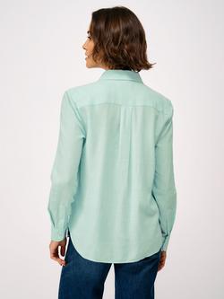 Crew Clothing Relaxed Fit Linen Rich Shirt - view 2, Turquoise