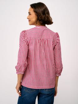 Crew Clothing Freya Gingham Top, Red/White - view 2, Red/White