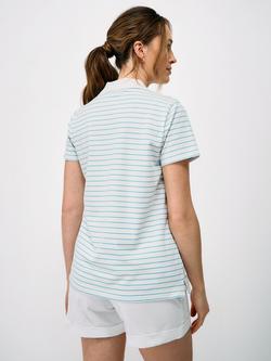 Crew Clothing Stripe Polo Shirt, Blue/White - view 2, Blue/White