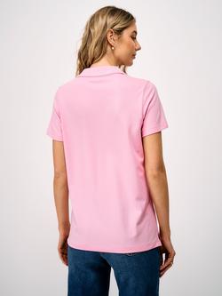 Crew Clothing Open Notch Neck Polo Shirt, Light Pink - view 2, Light Pink
