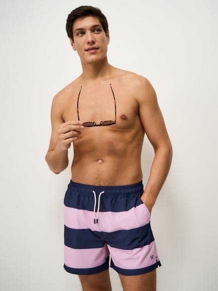 Crew Clothing Heritage Stripe Swim Shorts, Light Pink Multi, Light Pink Multi