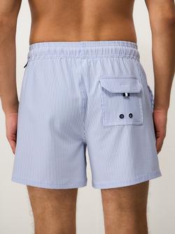 Crew Clothing Oxford Stripe Swim Shorts, Cobalt Blue - view 2, Cobalt Blue