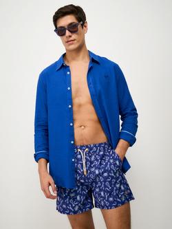 Crew Clothing Lobster Print Swim Shorts, Bright Blue, Bright Blue