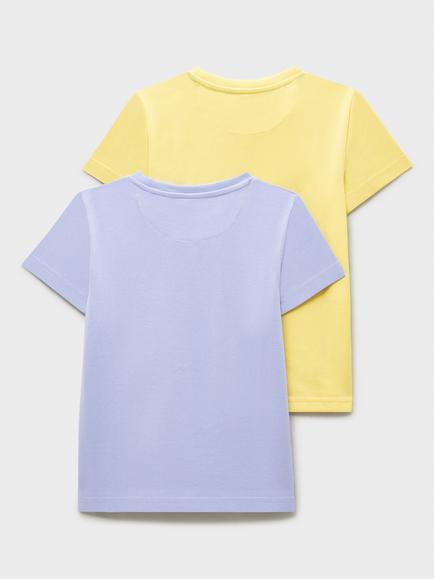 Crew Clothing Kids' Cotton Jersey Graphic/Plain T-Shirt, Pack of 2, Multi - view 2, Multi