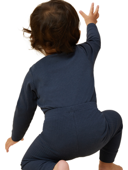 MORI Baby Ribbed Leggings, Navy - view 2, Navy
