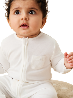 MORI Baby Clever Zip Sleepsuit, White - view 2, White