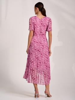 Jolie Moi Wrap Neck Chiffon Maxi Dress, Pink Spot - view 2, Pink Spot